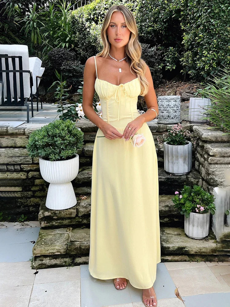 Solea Lange Zomerjurk met Strikdetail